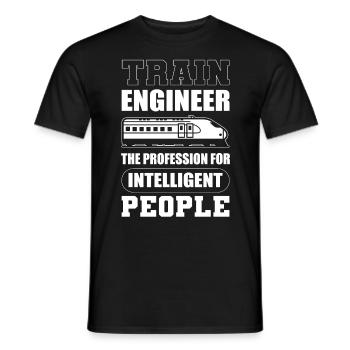 Train Engineer The Profession For Intelligent - Men's T-Shirt - black - Front - AI Model Male 178 light (178cm)