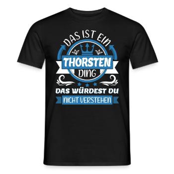 Thorsten Name Vorname Namenstag Namensgeschenk - Männer T-Shirt - Schwarz - Vorne - AI Model Male 178 light (178cm)