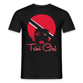 Fille de Trinité-et-Tobago - T-shirt homme - noir - Devant - AI Model Male 178 light (178cm)