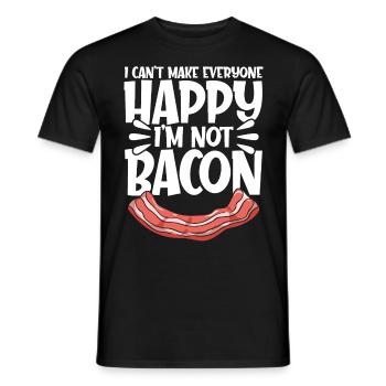 Je ne peux pas rendre tout le monde heureux im pas bacon - T-shirt homme - noir - Devant - AI Model Male 178 light (178cm)