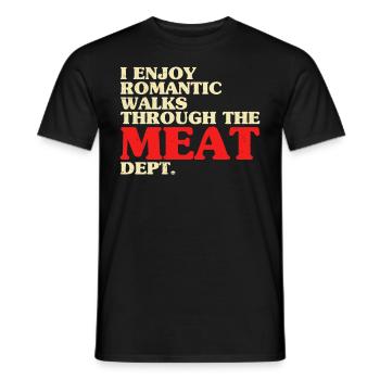 J’aime les promenades romantiques à travers le département de la viande - T-shirt homme - noir - Devant - AI Model Male 178 light (178cm)
