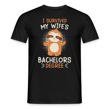 Bachelor 2023 Abschluss meiner Frau überlebt - Männer T-Shirt - Schwarz - Vorne - AI Model Male 178 light (178cm)