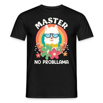 Master 2023 No Probllama Master's Degree - Men's T-Shirt - black - Front - AI Model Male 178 light (178cm)