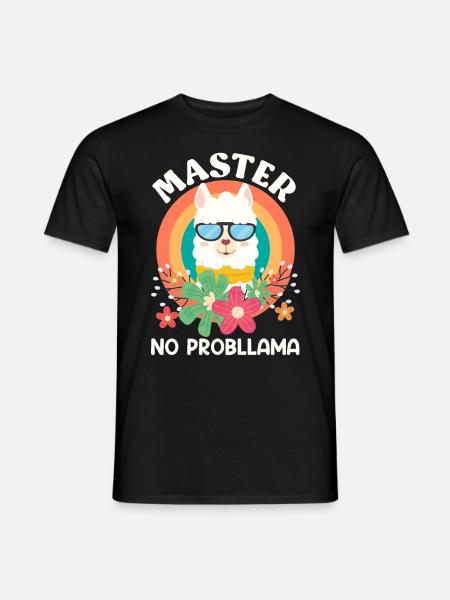 Master 2023 No Probllama Masterabschluss - Männer T-Shirt - Schwarz