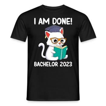 I finished Bachelor 2023 - Men's T-Shirt - black - Front - AI Model Male 178 light (178cm)