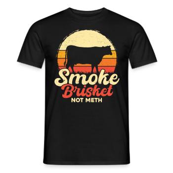 Smoke Brisket Not Meth - Männer T-Shirt - Schwarz - Vorne - AI Model Male 178 light (178cm)