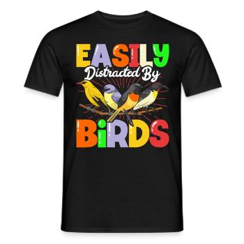 Easily Distrated By Birds - Men's T-Shirt - black - Front - AI Model Male 178 light (178cm)