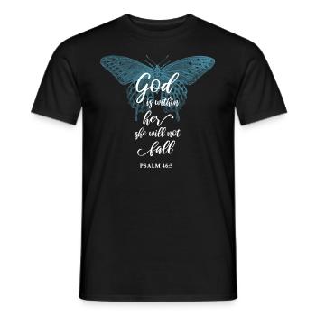Bible verse Christian religious saying - Men's T-Shirt - black - Front - AI Model Male 178 light (178cm)