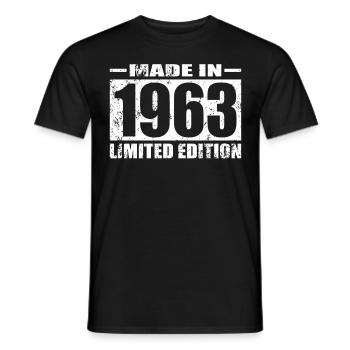 60e anniversaire Made in 1963 Edition limitée - T-shirt homme - noir - Devant - AI Model Male 178 light (178cm)