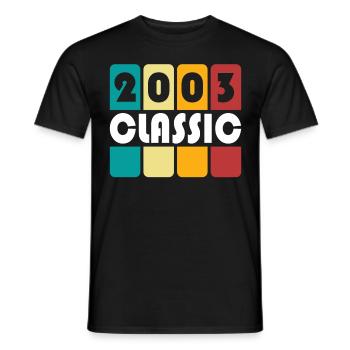 20. Geburtstag Jahrgang 2003 Classic 2003 - Männer T-Shirt - Schwarz - Vorne - AI Model Male 178 light (178cm)