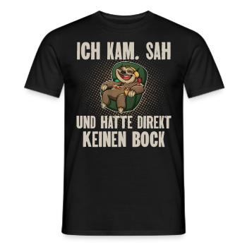 Ich Kam. Sah Und Hatte Direkt Keinen Bock - Männer T-Shirt - Schwarz - Vorne - AI Model Male 178 light (178cm)
