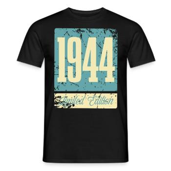 1944 Born Birthday Year of birth - Men's T-Shirt - black - Front - AI Model Male 178 light (178cm)