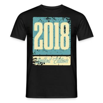 2018 Anniversaire de naissance Année de naissance - T-shirt homme - noir - Devant - AI Model Male 178 light (178cm)