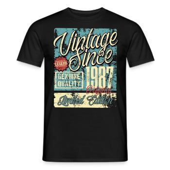 1987 Birthday vintage Retro Legend - Men's T-Shirt - black - Front - AI Model Male 178 light (178cm)