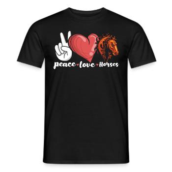Peace Love Horses - Männer T-Shirt - Schwarz - Vorne - AI Model Male 178 light (178cm)