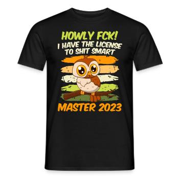 Master 2023 License to Clever Shit Master - Men's T-Shirt - black - Front - AI Model Male 178 light (178cm)