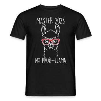 Master 2023 No Probllama Masterabschluss - Männer T-Shirt - Schwarz - Vorne - AI Model Male 178 light (178cm)