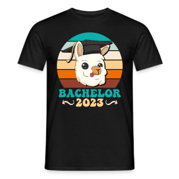 Student Bachelor 2023 Alpaka Bachelorabschluss - Männer T-Shirt - Schwarz - Vorne - AI Model Male 178 light (178cm)