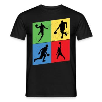 Basketball Basketballspieler Spieler Vintage Retro - Männer T-Shirt - Schwarz - Vorne - AI Model Male 178 light (178cm)