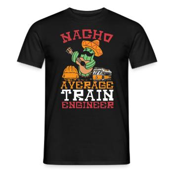 Nacho Average Train Engineer Train Engineering - Men's T-Shirt - black - Front - AI Model Male 178 light (178cm)