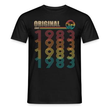 40th birthday born 1983 Original Since 1983 - Men's T-Shirt - black - Front - AI Model Male 178 light (178cm)