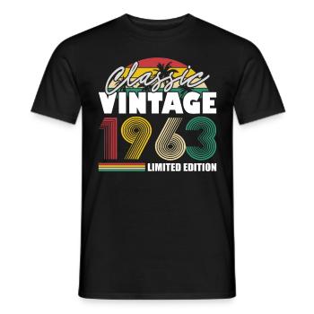 60th birthday born 1963 Classic Vintage 1963 - Men's T-Shirt - black - Front - AI Model Male 178 light (178cm)