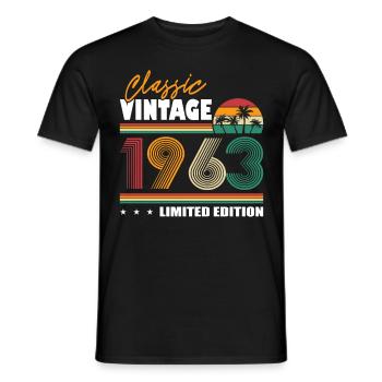 60th birthday born 1963 Classic Vintage 1963 - Men's T-Shirt - black - Front - AI Model Male 178 light (178cm)