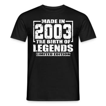 20. Geburtstag Jahrgang 2003 Made in 2003 - Männer T-Shirt - Schwarz - Vorne - AI Model Male 178 light (178cm)