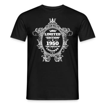 1950 - Men's T-Shirt - black - Front - AI Model Male 178 light (178cm)