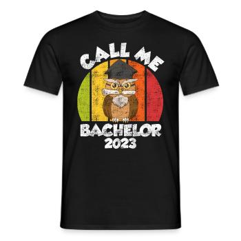 Appelez-moi Bachelor 2023 Diplôme - T-shirt homme - noir - Devant - AI Model Male 178 light (178cm)