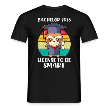 Bachelor 2023 Licence à Clever Shit Sloth - T-shirt homme - noir - Devant - AI Model Male 178 light (178cm)
