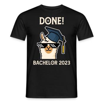 Bachelor 2023 completed Bachelor's degree - Men's T-Shirt - black - Front - AI Model Male 178 light (178cm)