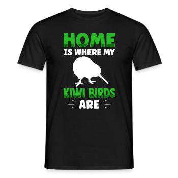 Kiwi Vogel ist Zuhause Neuseeland Kiwi Vogel - Männer T-Shirt - Schwarz - Vorne - AI Model Male 178 light (178cm)