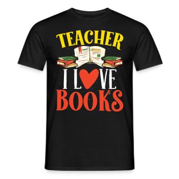 Enseignant Enseignant Love Books School Classe d’élève - T-shirt homme - noir - Devant - AI Model Male 178 light (178cm)