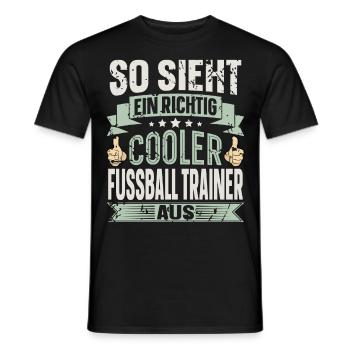 Fussball Trainer - Männer T-Shirt - Schwarz - Vorne - AI Model Male 178 light (178cm)