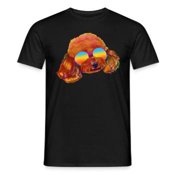 Caniche Chien Caniche Vintage - T-shirt homme - noir - Devant - AI Model Male 178 light (178cm)