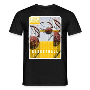 Basketteur Basketteur Basket Dunking Sport Vintage - T-shirt homme - noir - Devant - AI Model Male 178 light (178cm)