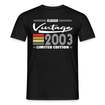 20. Geburtstag Classic 2003 Vintage 2003 - Männer T-Shirt - Schwarz - Vorne - AI Model Male 178 light (178cm)