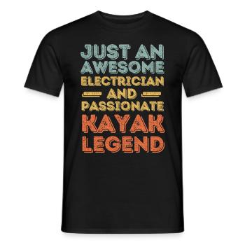 Electrician Kayak retro - Men's T-Shirt - black - Front - AI Model Male 178 light (178cm)