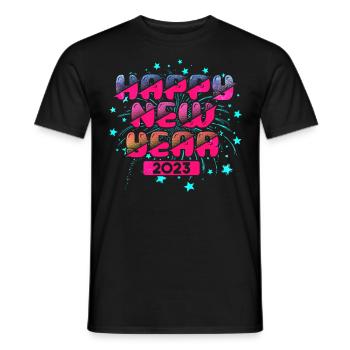 Happy New Year 2023 New Year's Eve New Year - Men's T-Shirt - black - Front - AI Model Male 178 light (178cm)