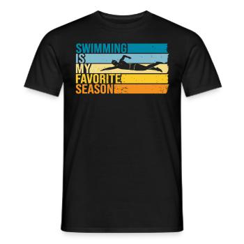 La natation est ma saison préférée - T-shirt homme - noir - Devant - AI Model Male 178 light (178cm)