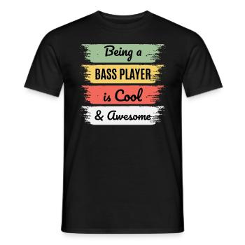 Bass Guitar Player Music Musician Bassist Funny - Men's T-Shirt - black - Front - AI Model Male 178 light (178cm)