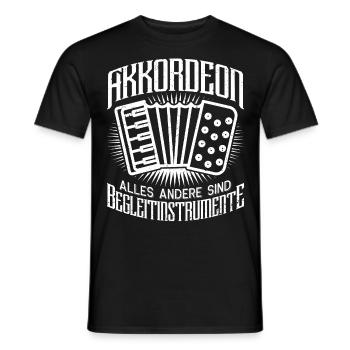 Akkordeon Akkordeonist Akkordeonspieler - Männer T-Shirt - Schwarz - Vorne - AI Model Male 178 light (178cm)