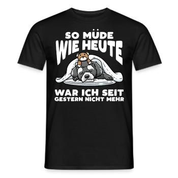 Schnoodle Hund Mit Kuscheltier Schlafen Spruch - Männer T-Shirt - Schwarz - Vorne - AI Model Male 178 light (178cm)