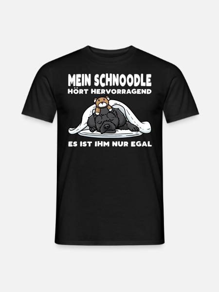 Schnoodle Hund Mit Kuscheltier - Männer T-Shirt - Schwarz