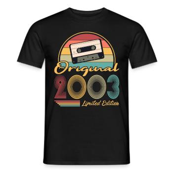20. Geburtstag Jahrgang 2003 Original 2003 - Männer T-Shirt - Schwarz - Vorne - AI Model Male 178 light (178cm)
