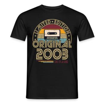 20. Geburtstag Jahrgang 2003 Original 2003 - Männer T-Shirt - Schwarz - Vorne - AI Model Male 178 light (178cm)