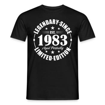 40e anniversaire né en 1983 Légendaire depuis 1983 - T-shirt homme - noir - Devant - AI Model Male 178 light (178cm)