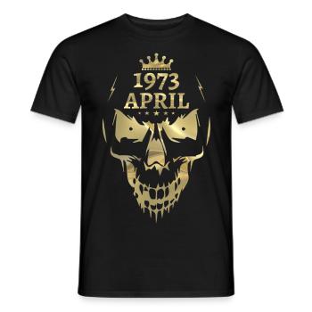 April 1973 Totenkopf Gold - Männer T-Shirt - Schwarz - Vorne - AI Model Male 178 light (178cm)