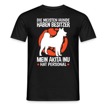 Mein Akita Inu hat Personal japanischer Spitz - Männer T-Shirt - Schwarz - Vorne - AI Model Male 178 light (178cm)